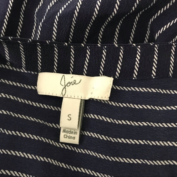 Joie midnight blue sleeveless strip top SZ S T169 - Picture 6 of 6